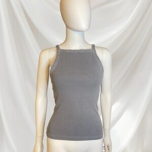 Free People Gray Ribbed Tank Top